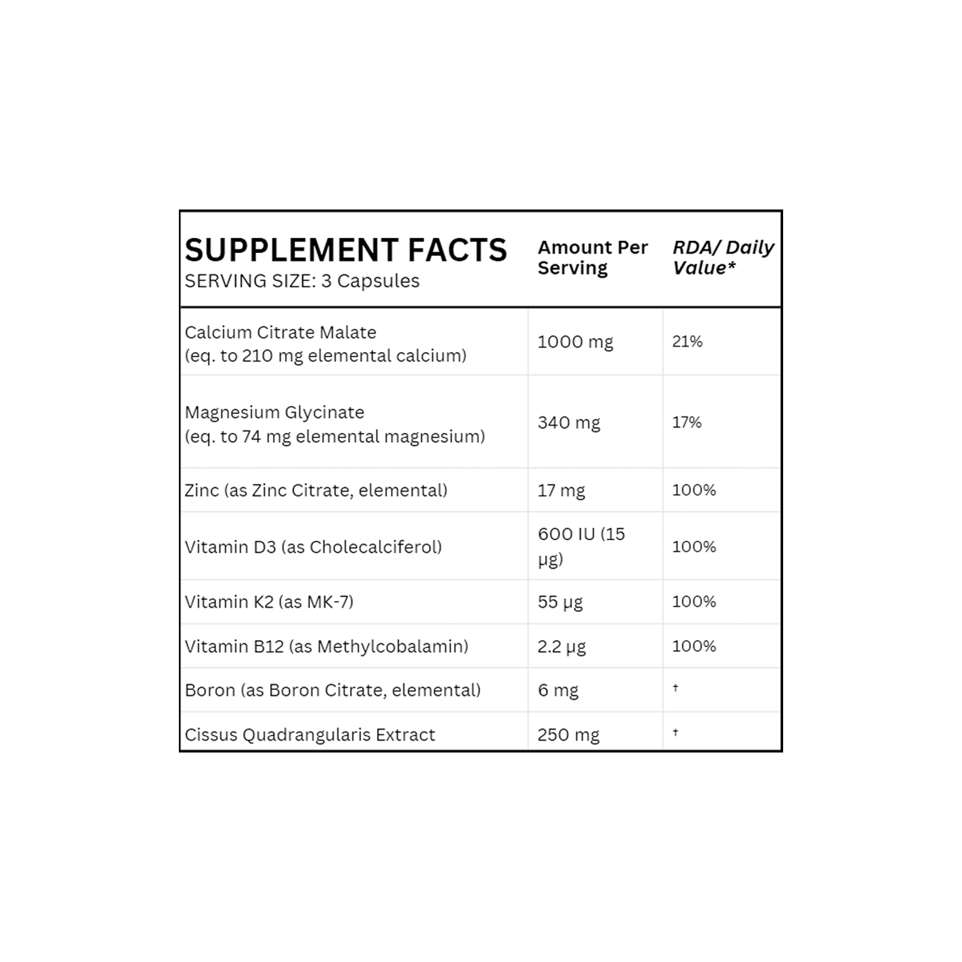 Unleashed Calcium Magnesium Zinc with D3, K2 & B12 | Complete Bone & Joint Support - 90 Veg Capsules