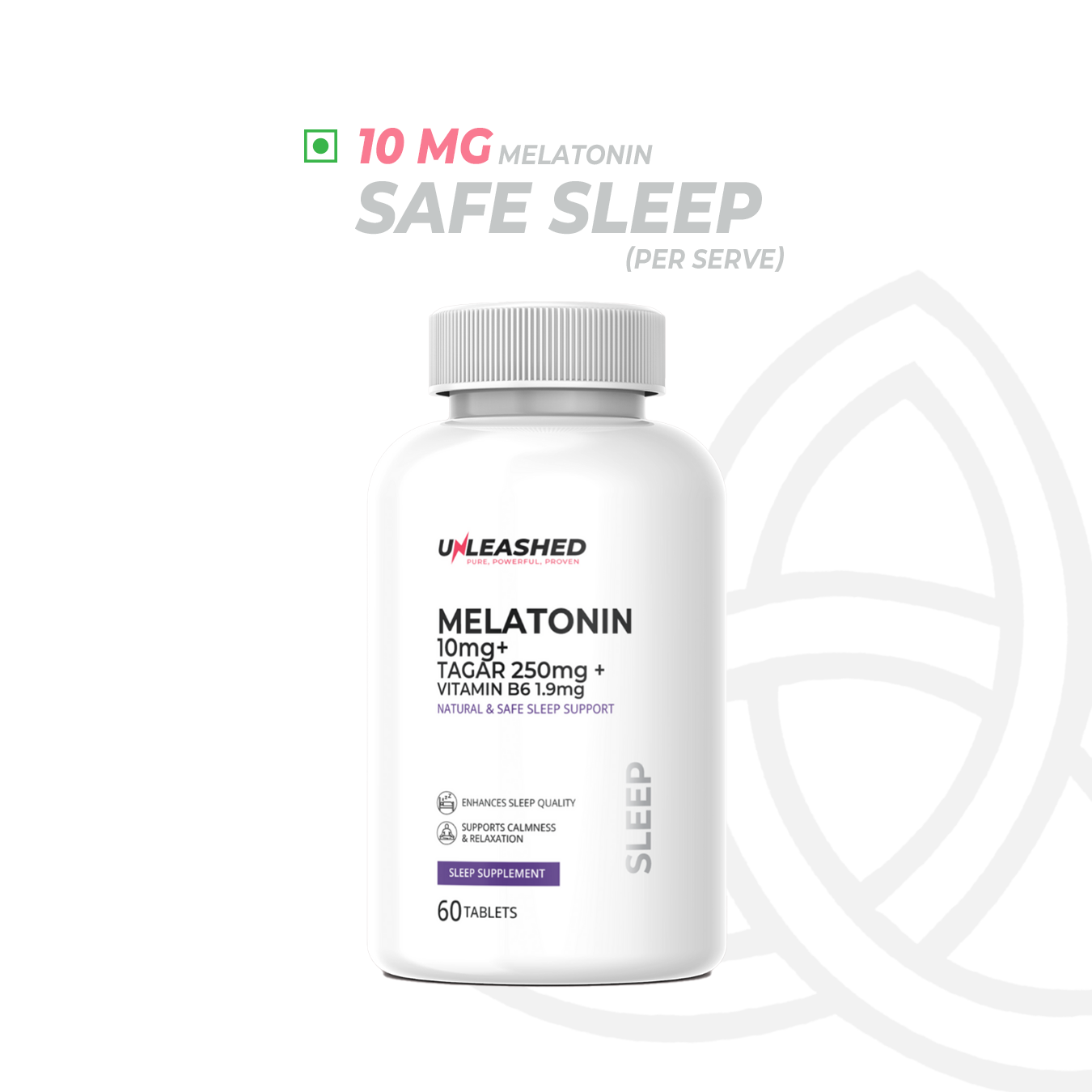 Unleashed Melatonin 10MG | Promotes Restful Sleep & Regulates Sleep Cycle - 60 Veg Tablets