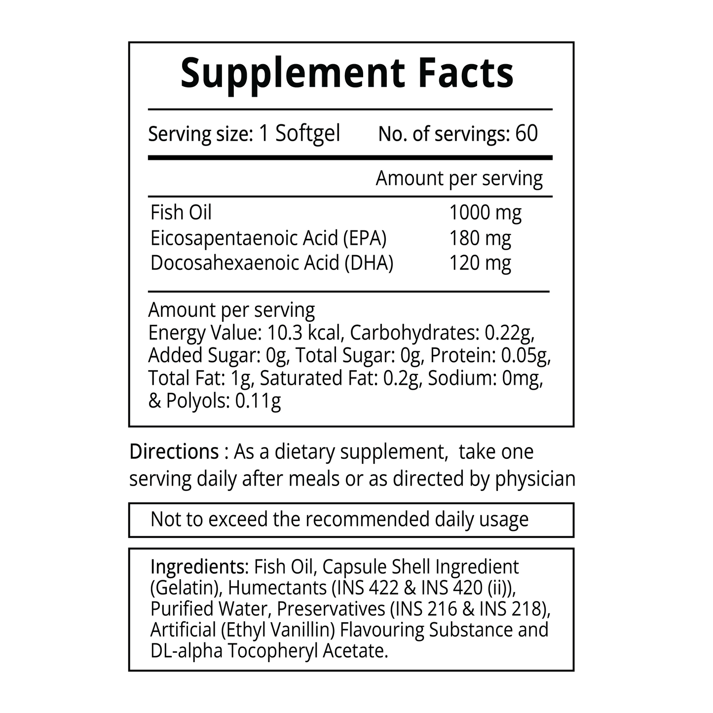 Unleashed Omega 3 Fish Oil 1000mg | Heart, Brain & Joint Support - 60 Softgel Capsules