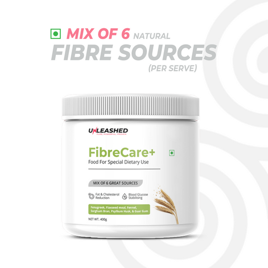 Unleashed FibreCare+ | Psyllium, Flaxseed & Fenugreek Blend 🌿 for Gut Health, Regularity & Natural Appetite Control – 300g Plant-Based Fiber Powder