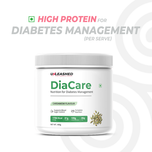 Unleashed DiaCare™ Nutrition Powder - Cardamom 400g | Balanced Meal for Diabetics & Glycemic Control | Low GI, High Fiber & Lactose-Free