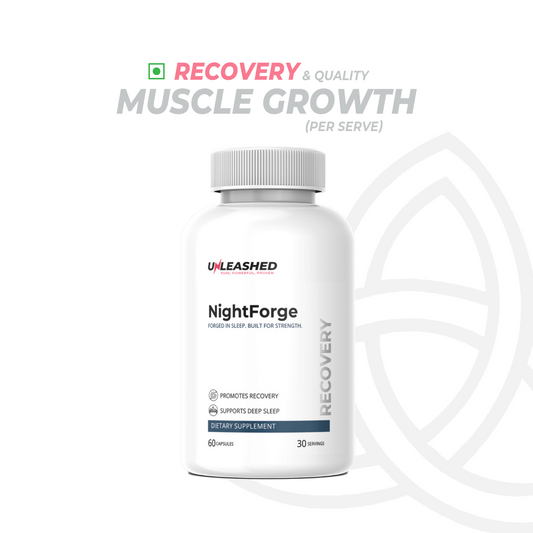 Unleashed NightForge | Sleep Aid & Recovery Supplement with ZMA, Ashwagandha & Melatonin – 60 Veg Capsules | Build While You Sleep