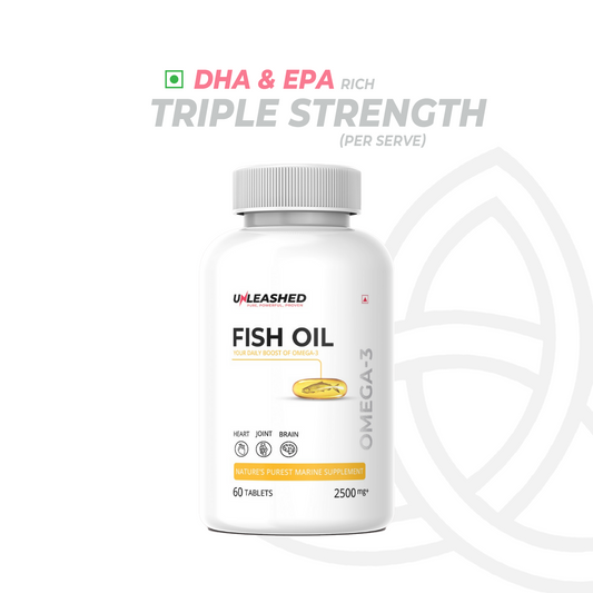 Unleashed Triple Strength Omega 3 Fish Oil 2500mg | Heart, Brain & Joint Support - 60 Softgel Capsules